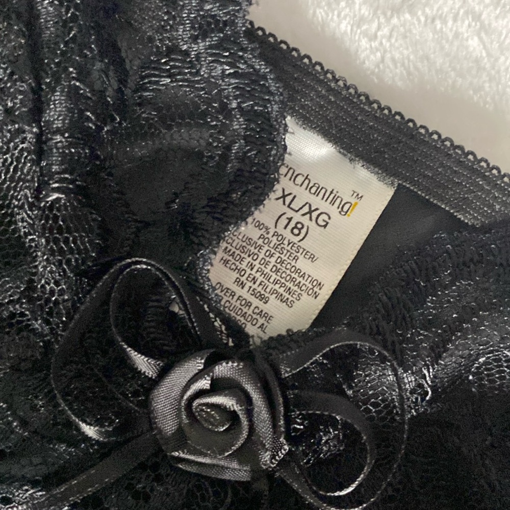 Super sheer black lingerie night camisole / gown - Picture 15 of 15